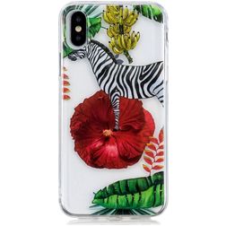 Mobigear Design iPhone X Hoesje Flexibel TPU Backcover - Zebra