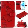 Mobigear Butterfly iPhone 12 Hoesje Bookcase Portemonnee - Rood