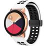 Mobigear Sport Plus Mag Siliconen Smartwatch Bandje Magneetsluiting - 22 mm - Zwart / Wit