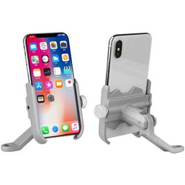 Mobigear AluGrip Telefoonhouder Motor Achteruitkijkspiegel Klem Universeel - Zilver