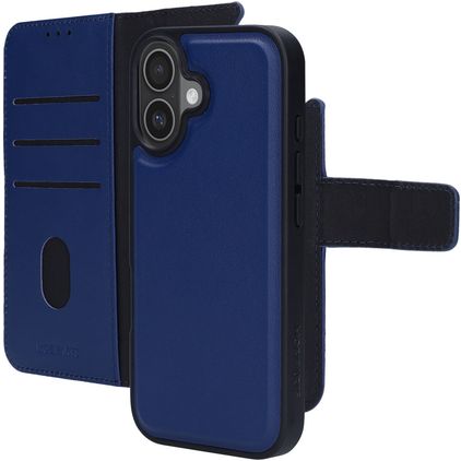 Mobiparts iPhone 17 Hoesje Echt Leer Uitneembare 2in1 Bookcase Portemonnee - Blauw
