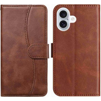 Mobigear S Line iPhone 17 Hoesje Bookcase Portemonnee - Bruin