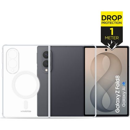 Mobilize Naked Protection Doorzichtig Samsung Galaxy Z Fold 8 MagSafe Hoesje Hardcase Backcover Shockproof - Transparant
