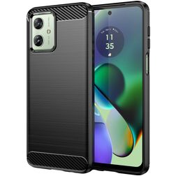 Mobigear Brushed Slim Motorola Moto G54 Hoesje Flexibel TPU Backcover - Zwart