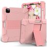 Mobigear ShieldStand iPad Air 5 (2022) Hoes Hard kunststof / Siliconen Backcover + Stylus Houder + Standaard - Roségoud