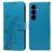 Mobigear Flowers Samsung Galaxy S26 Plus Hoesje Bookcase Portemonnee - Blauw