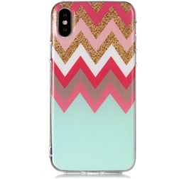 Mobigear Design iPhone XS Max Hoesje Flexibel TPU Backcover - Tribal Stripe