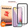 GrizzlyCoat Easy Fit iPhone 15 Plus Glazen Screenprotector - Case Friendly + Installatie Frame - Zwart (3-Pack)