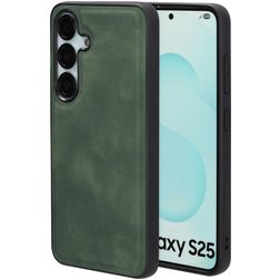 Mobiparts Classic Samsung Galaxy S25 MagSafe Hoesje TPU,Kunstleer Backcover - Emerald Green