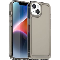 Mobigear Crystal iPhone 15 Hoesje Flexibel TPU Backcover - Grijs