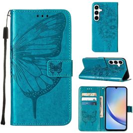 Mobigear Butterfly Samsung Galaxy A35 Hoesje Bookcase Portemonnee - Blauw