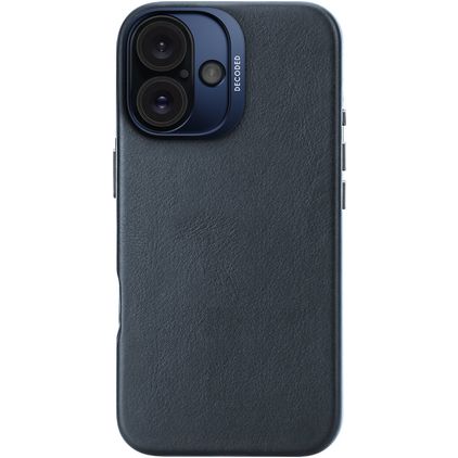Decoded iPhone 16 MagSafe Hoesje Echt Leer Backcover - Marineblauw