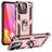 Mobigear Armor Ring Xiaomi Redmi 10C Hoesje Hardcase Backcover Shockproof met Ringhouder - Roségoud