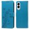 Mobigear Flowers Samsung Galaxy S25 Edge Hoesje Bookcase Portemonnee - Blauw