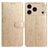 Mobigear Flowers iPhone 17 Pro Max Hoesje Bookcase Portemonnee - Goud