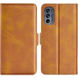 Mobigear Slim Magnet Motorola Moto G62 Hoesje Bookcase Portemonnee - Cognac