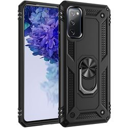 Mobigear Armor Ring Samsung Galaxy S20 FE Hoesje Hardcase Backcover Shockproof met Ringhouder - Zwart