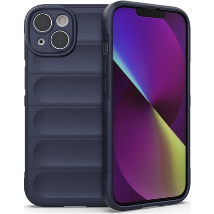 Mobigear Bumpy iPhone 14 Hoesje Flexibel TPU Backcover - Donkerblauw