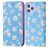 Mobigear Daisies iPhone 12 Pro Max Hoesje Bookcase Portemonnee - Blauw
