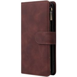 Mobigear Zipper Samsung Galaxy A51 Hoesje Bookcase Portemonnee - Bruin