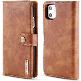 Mobigear Snap Button iPhone 11 Hoesje Uitneembare 2in1 Bookcase Portemonnee - Bruin