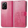 Mobigear Clover POCO X5 Pro Hoesje Bookcase Portemonnee - Magenta