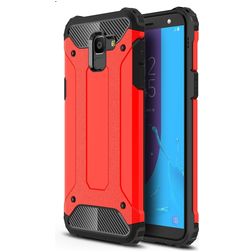Mobigear Outdoor Samsung Galaxy J6 (2018) Hoesje Hardcase Backcover Shockproof - Rood