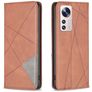 Mobigear Rhombus slim Xiaomi 12 Lite Hoesje Bookcase - Bruin