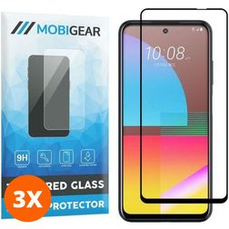 Mobigear Premium HTC Desire 21 Pro Glazen Screenprotector - Case Friendly - Zwart (3-Pack)