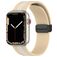 Mobigear Stripe Mag Siliconen Apple Watch Bandje Magneetsluiting - 42/41/40/38 mm - Wit / Beige