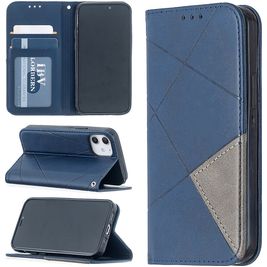 Mobigear Rhombus Slim iPhone 12 Mini Hoesje Bookcase - Blauw