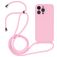 Mobigear Lanyard iPhone 14 Pro Siliconen Hoesje met koord - Roze