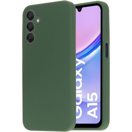 Mobiparts Samsung Galaxy A15 Siliconen Hoesje Backcover - Forest Green