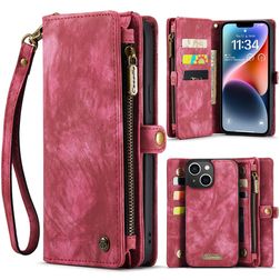 Caseme 008 iPhone 15 Hoesje Uitneembare 2in1 Bookcase Portemonnee - Rood