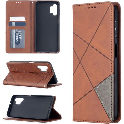 Mobigear Rhombus Slim Samsung Galaxy A32 5G Hoesje Bookcase - Bruin
