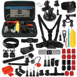 Puluz GoPro Mount Accessoires Starter Pack 53 Delig + Opbergtas Zwart