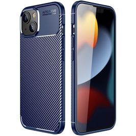 Mobigear Racing iPhone 14 Pro Max Hoesje Flexibel TPU Backcover - Blauw