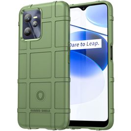 Mobigear Rugged Shield Realme C35 Hoesje Flexibel TPU Backcover Shockproof - Groen