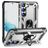Mobigear Armor Ring Samsung Galaxy S23 Hoesje Hardcase Backcover Shockproof met Ringhouder - Zilver