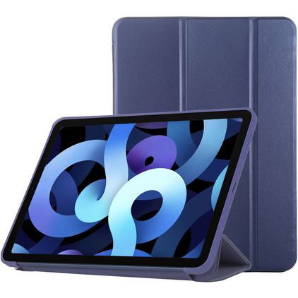 Mobigear Tri-Fold Gel iPad Air 4 (2020) Hoes TPU,Kunstleer Bookcase - Donkerblauw