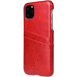 Fierre Shann Premium Card iPhone 11 Hoesje Backcover met Pasjeshouder - Rood