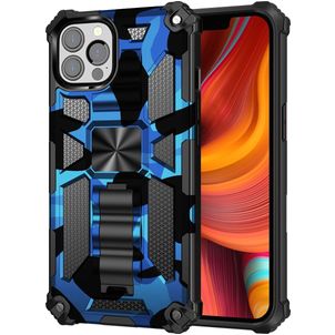 Mobigear Armor Stand iPhone 13 Pro Hoesje Hardcase Backcover Shockproof met Standaard - Blauw