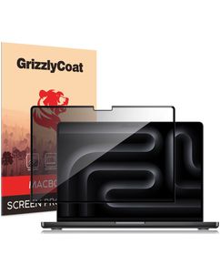 GrizzlyCoat MacBook Pro 16 Inch (2021-2026) Screenprotector Privacy Folie - Case Friendly - Zwart
