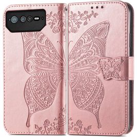 Mobigear Butterfly ASUS ROG Phone 6 Pro Hoesje Bookcase Portemonnee - Roségoud