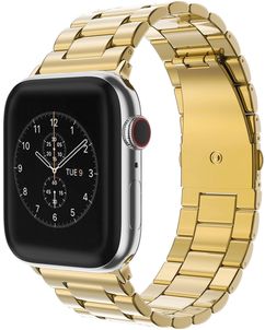 Mobigear Antwerp Stalen Apple Watch Bandje Vouwsluiting - 42/41/40/38 mm - Goud
