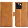 Mobigear Slim Magnet iPhone 15 Hoesje Bookcase Portemonnee - Cognac
