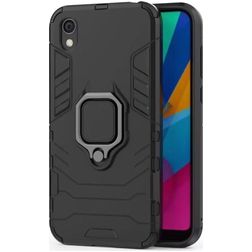 Mobigear Armor Ring HONOR 8S Hoesje Hardcase Backcover Shockproof met Ringhouder - Zwart