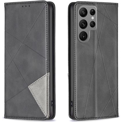 Mobigear Rhombus Slim Samsung Galaxy S25 Ultra Hoesje Bookcase - Zwart