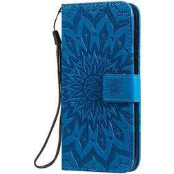 Mobigear Sunflower Motorola Moto G8 Plus Hoesje Bookcase Portemonnee - Blauw