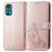 Mobigear Clover Motorola Moto G22 Hoesje Bookcase Portemonnee - Roségoud
